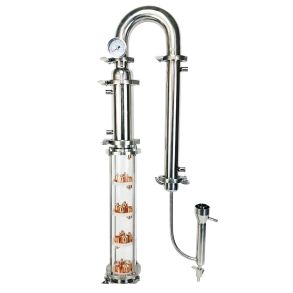 3" 4 sections GLASS distillery tower